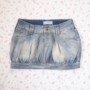 y2k low rise bubble mini skirt
